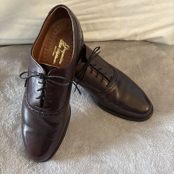 Keith Highlanders Dress Shoes Mens 8.5 D Burgundy Leather Plain Toe Oxfords EUC - Picture 2 of 10